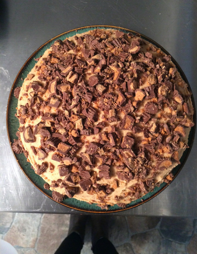 Chocolate Peanut Butter Cake with Reeces Peanut Butter Cups